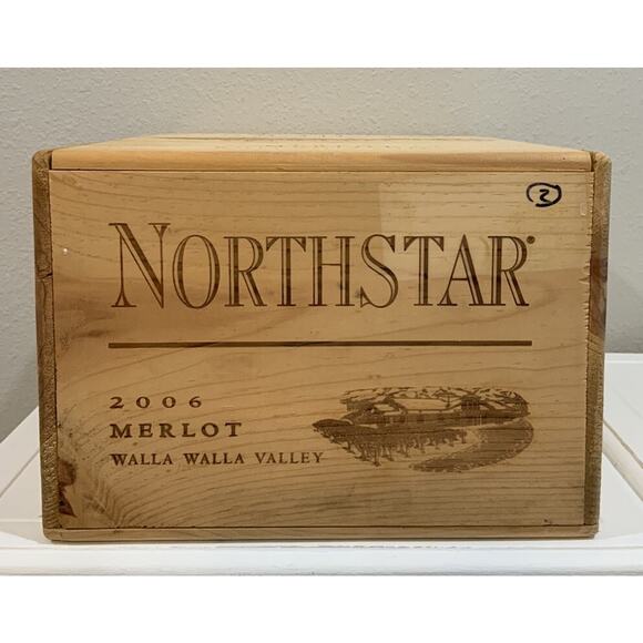 Northstar 2006 Merlot Wine Wood Display Case Storage Box Container 6 Bottle - Picture 6 of 13
